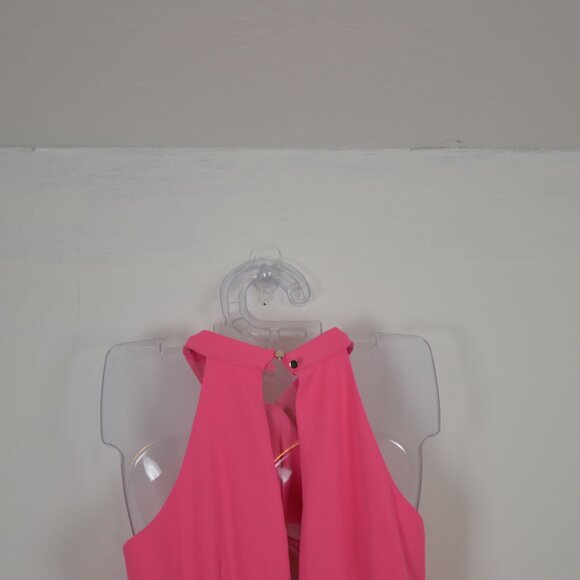 Julia Jordan Knot Halter Neck Sleeveless Faux Wrap Tulip Hem Mid Maxi Womens 2 - Picture 8 of 11